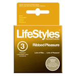 Lifestyles Ultra Ribbed Lubricated Condom 3 Pack