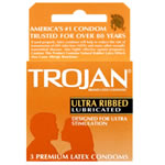Trojan Ribbed Lubricated Condoms 3 Pack
